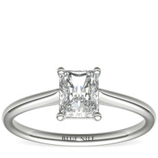 Petite Solitaire Engagement Ring in 14k White Gold